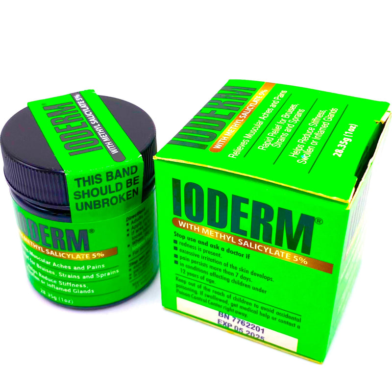 Ioderm Pain Rub 1oz - For Bruises & Sprains, Reduces Muscle Stiffness & Inflammation